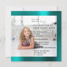 Convite Festa de aniversário de Foto Mãe Pérola Metálico T