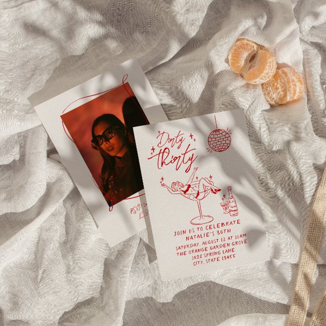 Convite Festa de aniversário de Fotografias de 30 30 Sujas (Criador carregado)
