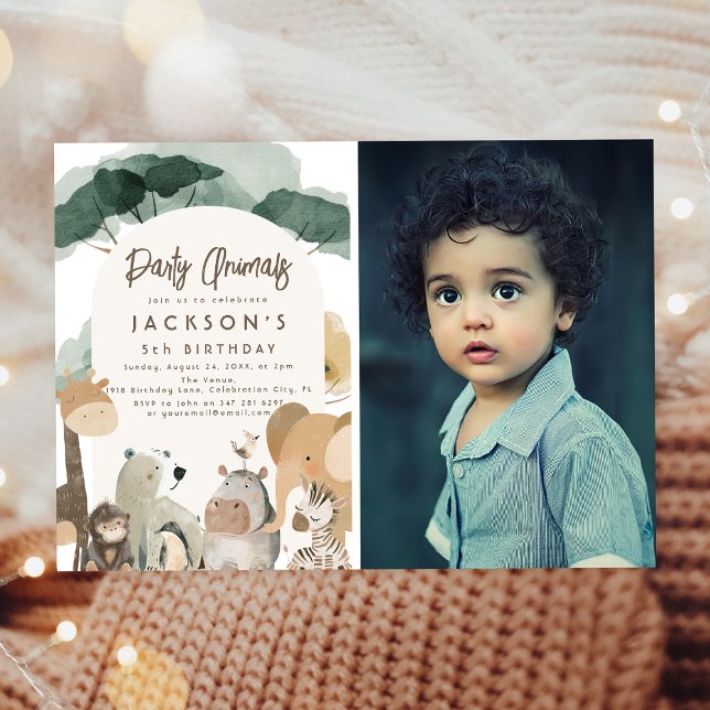 Convite Festa de aniversário de Fotografias de Animais de  (Criador carregado)