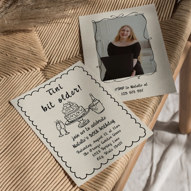 Convite Festa de aniversário de Fotografias do Bolo de Cha (Criador carregado)