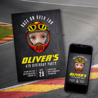 Convite Festa de aniversário de Fotografias do Capacete de