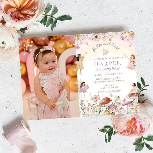 Convite Festa de aniversário de Fotografias do Jardim das  (Criador carregado)