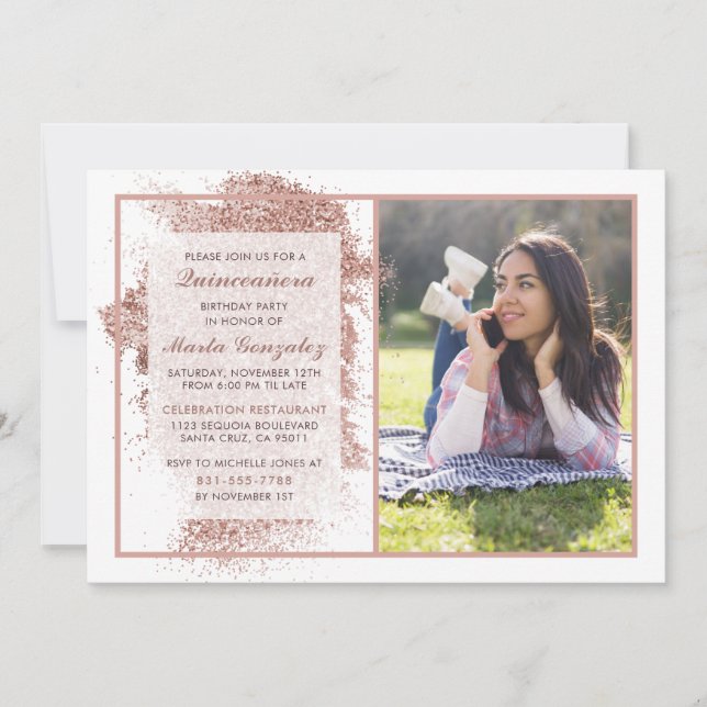 Convite Festa de aniversário de Fotografias Personalizadas (Frente)