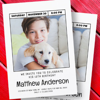 Convite Festa de aniversário de Fotografias Simples Modern