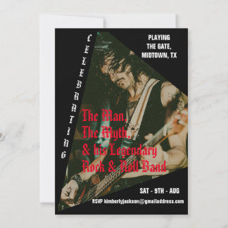 Convite Festa de aniversário de fotos da Banda Retro Rock