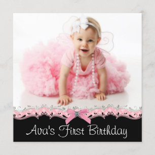 Convite Festa de aniversário de Fotos de Meninas Negras e