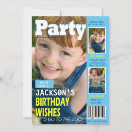 Convite Festa de aniversário de fotos do Cobrir 3 da Revis