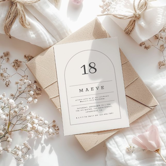 Convite Festa de aniversário de fotos mínima moderna do ar (Criador carregado)