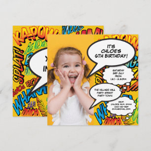 Convite Festa de aniversário de Fotos Moderna em Qualquer 