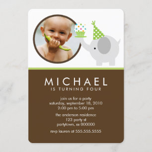 Convite Festa de aniversário de Fotos para Crianças de E