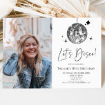 Convite Festa de aniversário de Fotos Personalizada do Dis<br><div class="desc">Este é um Convite de aniversário de fotos personalizadas do Disco de Vamos de Bola Disco Silver!</div>