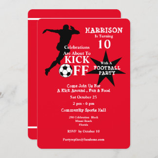 Convite Festa de aniversário de futebol