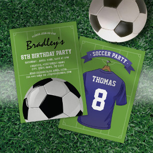Convite Festa de aniversário de futebol infantil   Blue Je
