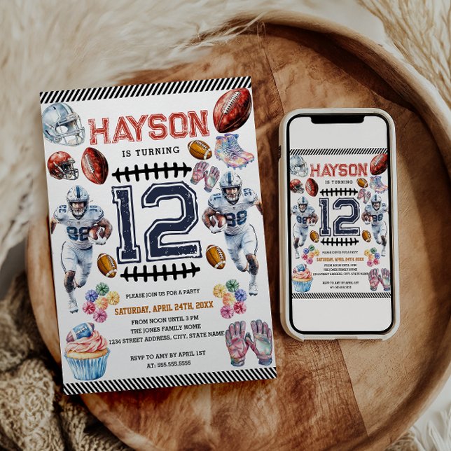 Convite Festa de aniversário de futebol masculino (Criador carregado)