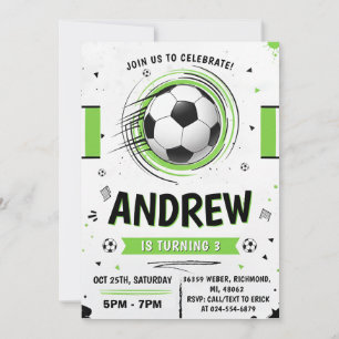 Convite Festa de Aniversário de Futebol Personalizada