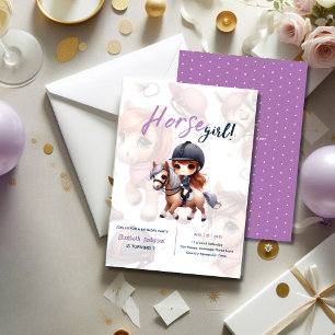 Convite Festa de aniversário de Garota Cavaleira de Dressa
