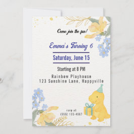 Convite Festa de aniversário de Garota do Dinossaur Stomp