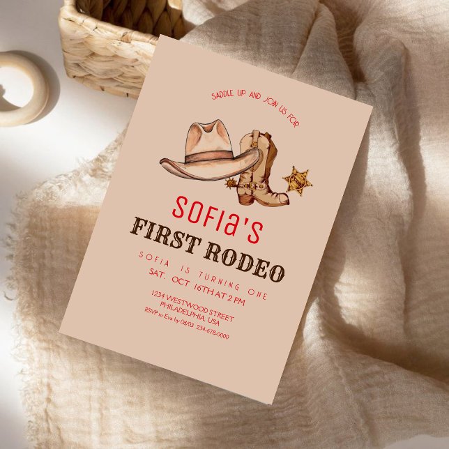 Convite Festa de aniversário de Garota Rodeo Ocidental (Criador carregado)