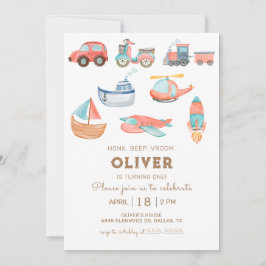 Convite Festa de aniversário de Garoto de Transporte por A