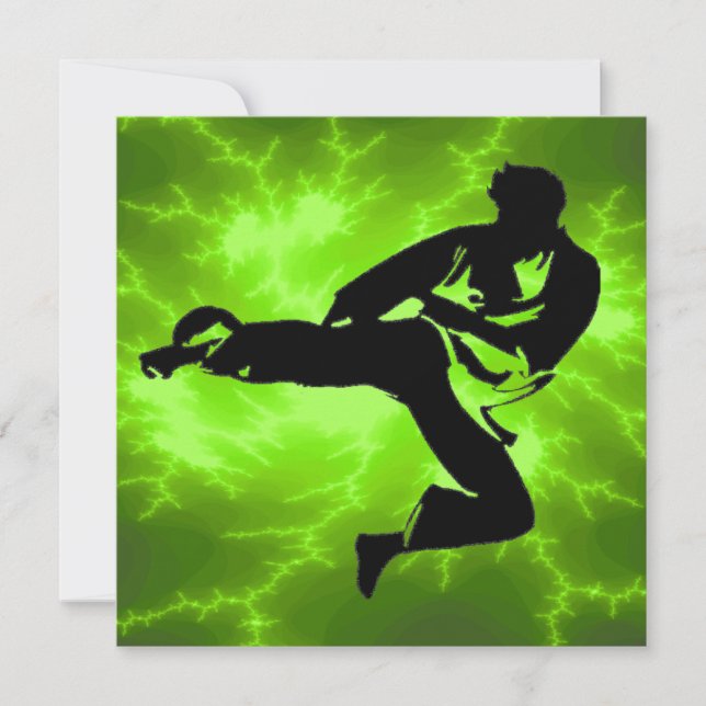 Convite Festa de aniversário de Garotos de Artes Marciais (Frente)