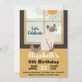 Convite Festa de aniversário de Gato de Casa