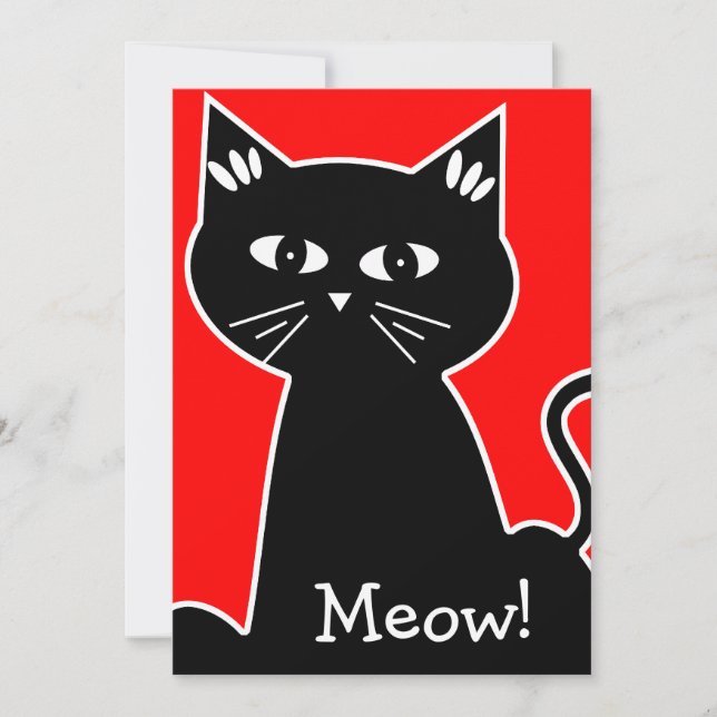 Convite Festa de Aniversário de Gatos Legais - Gato de Des (Frente)