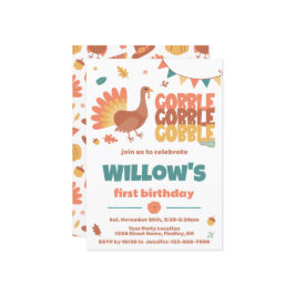 Convite Festa de aniversário de Gobble Gobble para a Turqu