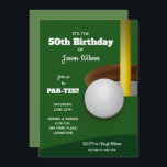 Convite Festa de aniversário de Golf Adulto<br><div class="desc">Uma bola de golfe está prestes a cair na xícara desses convites de festas de aniversários disponíveis como INSTANTÂNEO ou IMPRESSO. Convites perfeitos para qualquer golfista etário.</div>