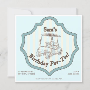 Convite Festa de aniversário de Golf Themed