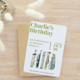 Convite Festa de aniversário de golfe