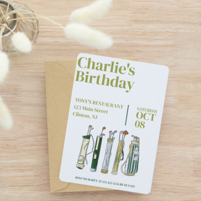 Convite Festa de aniversário de golfe (Criador carregado)