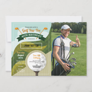 Convite Festa de aniversário De Golfe Em Qualquer Foto De