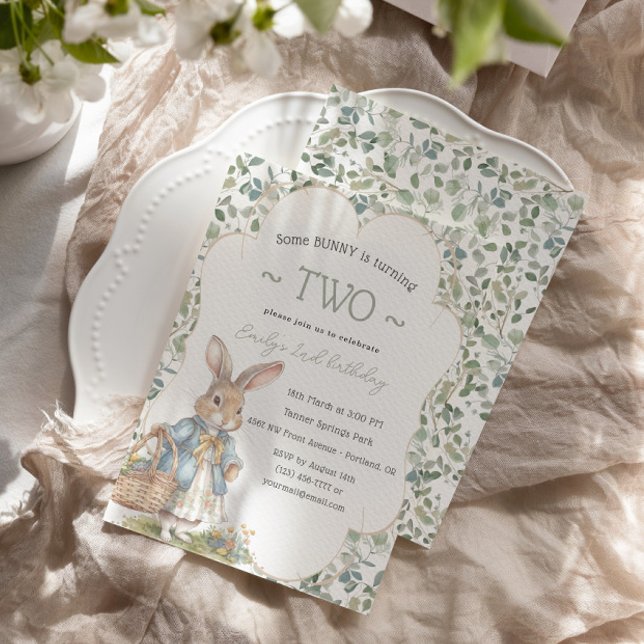 Convite Festa de aniversário de Greneery do Coelho (Criador carregado)