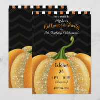 Festa de Aniversário de Halloween da Abóbora Brilh