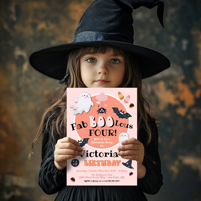 Convite Festa de aniversário de Halloween do FabBOOlous (Criador carregado)