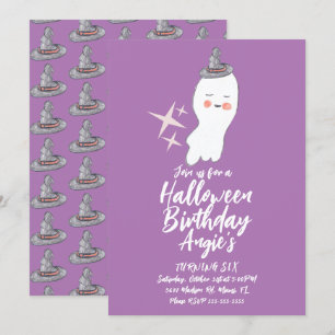 Convite Festa de aniversário de Halloween do Fantasma Retr