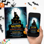 Convite Festa de aniversário de Halloween para Crianças de<br><div class="desc">É hora de uma Festa de aniversário de Dia das Bruxas de Crianças SPOOKTACULAR! Este convite reúne a entusiasmo de vestir-se em fantasias e celebrar um aniversário especial num só. O design apresenta uma mistura divertida e assustadora de ilustrações e elementos de aniversário do Dia das Bruxas, fazer um convite...</div>