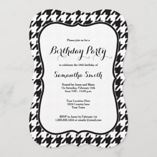 Convite Festa de aniversário de Houndstooth