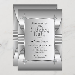 Convite Festa de aniversário de imagem do Deco Silver Chro