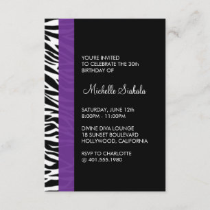 Convite festa de aniversário de impressão zebra