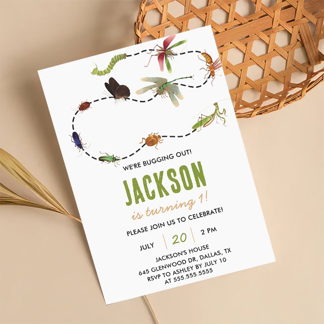 Convite Festa de aniversário de Insetos da Natureza (Criador carregado)