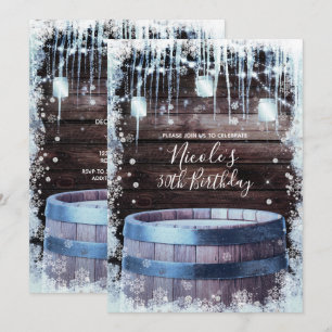 Convite Festa de Aniversário de Inverno com Barril de Made