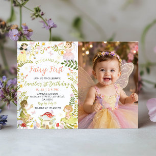 Convite Festa de Aniversário de Jardim Floral Primeira Fad