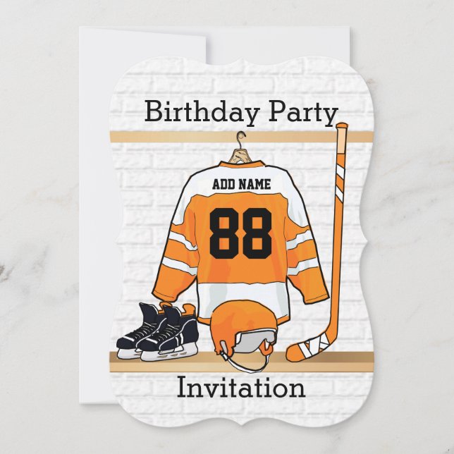 Convite Festa de aniversário de Jersey de Hóquei no Gelo L (Frente)