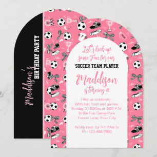 Convite Festa de aniversário de jogador de futebol feminin