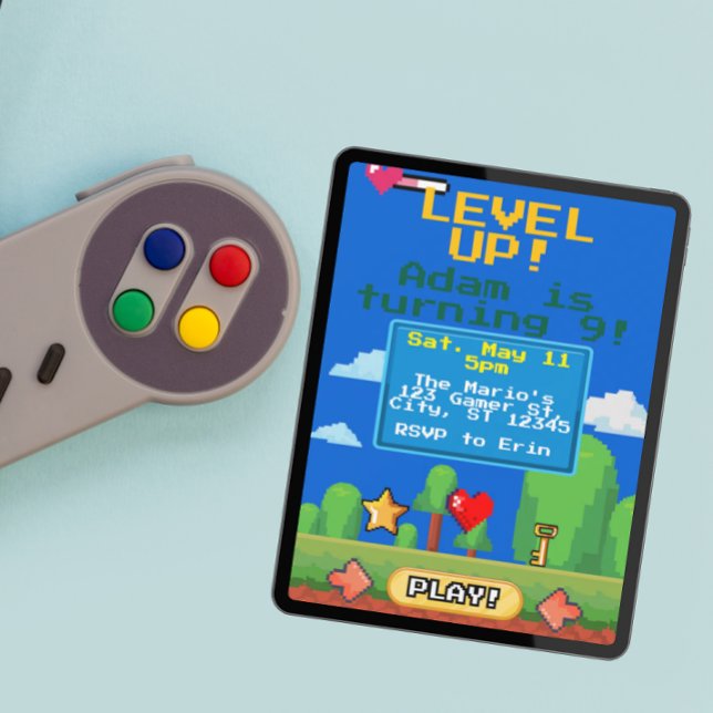 Convite Festa de aniversário de jogadores de nível superio (Criador carregado)