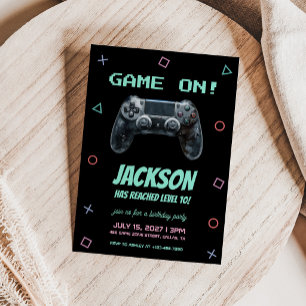 Convite Festa de Aniversário de Jogos de Vídeo