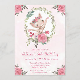 Convite Festa de aniversário de Kitten Dançante balé