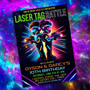 Convite Festa de Aniversário de Laser Tag Infantil