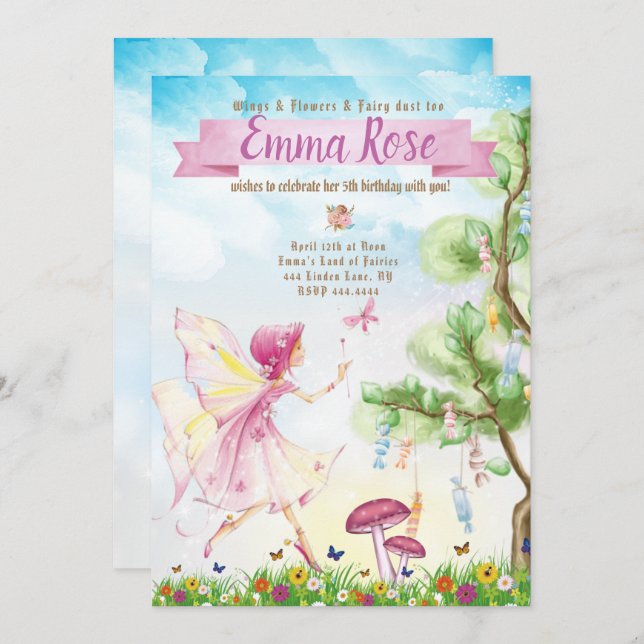 Convite Festa de aniversário de Látea (Frente/Verso)